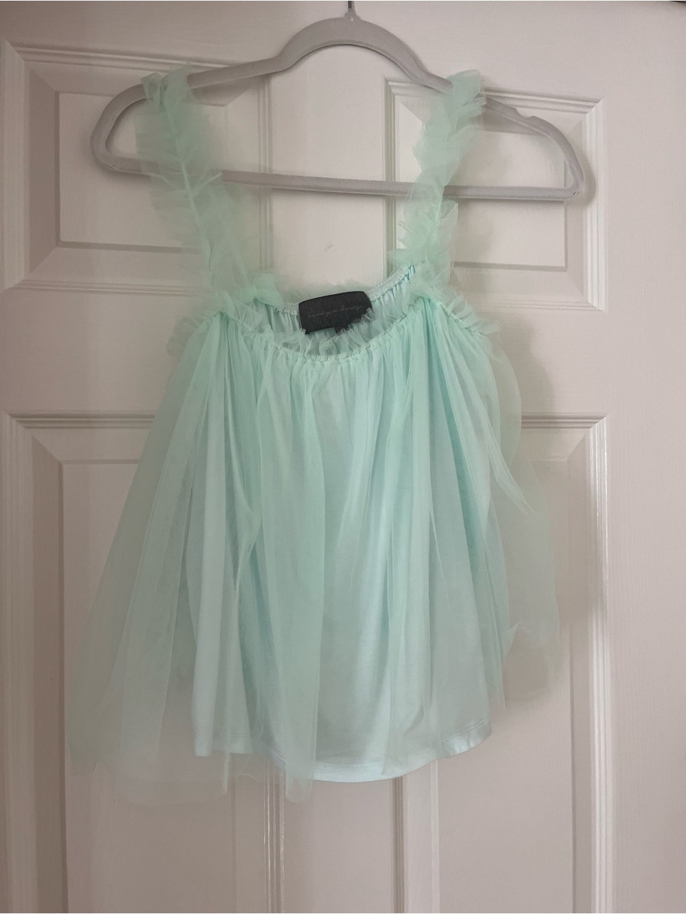 Sunday in Brooklyn Mint Tulle Ruffle Tank